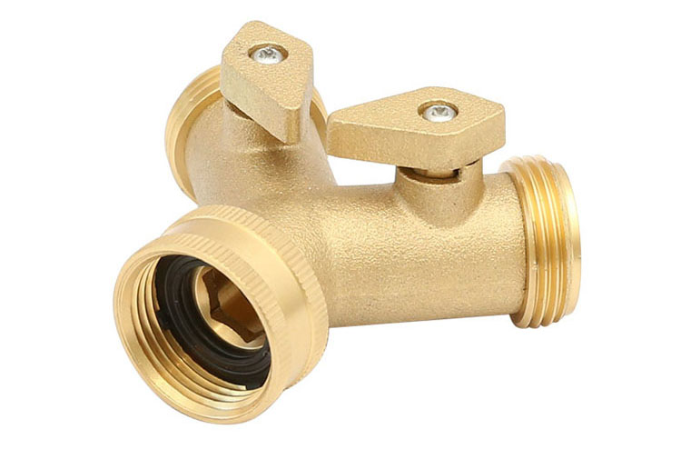 Sárgaréz 2 Way Garden Hose Connector made in China