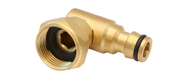 360 degree swivel hose connector with brass female octagon collar