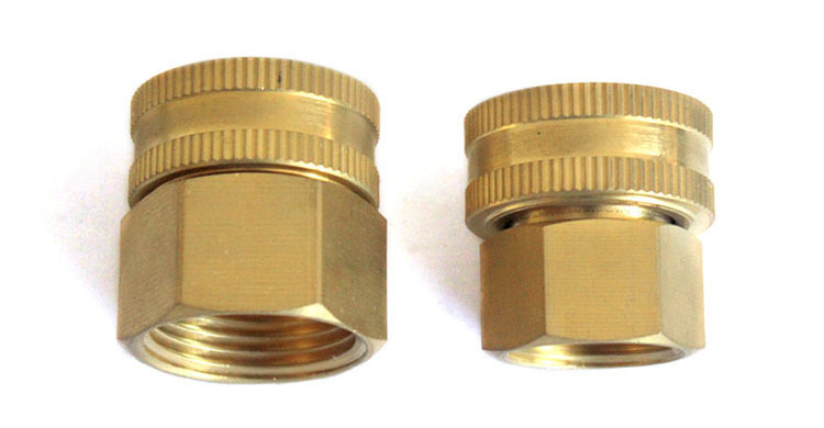 Dual Female Sárgaréz Swivel Hose Connector